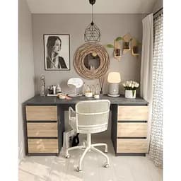 Стол компьютерный Moreli T-228 158x758x600 мм Антрацитовый/Дуб сонома (mo-t228-antracit-sonoma)