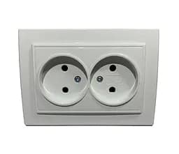 Розетка подвійна без заземлення біла COMFORT LUMANO