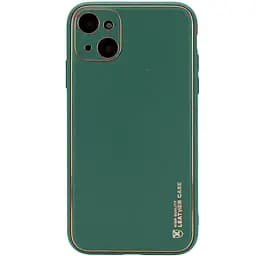 Шкіряний чохол Epik Xshield для Apple iPhone 14 Plus 6.7 Зелений/Army green