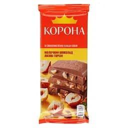 Шоколад молочний Корона Лісовими горіхами 85 г