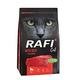 Сухий корм для дорослих кішок Rafi cat з яловичиною 7 кг
