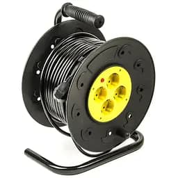 Подовжувач на котушці PowerPlant 40 м, 3x1.5мм2, 10А, 4 розетки, морозостійкий (JY-2002/40)