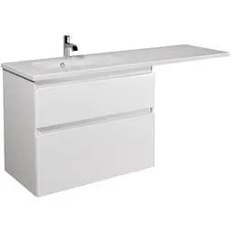 Тумба Мойдодир Палермо 80-U Adam 140 L Білий підвісна з крилом над пральною машиною Білий