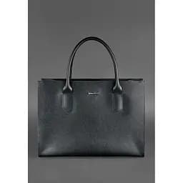 Шкіряна жіноча сумка Шоппер чорна Blackwood