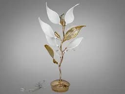 Изысканная настольная лампа с керамическими элементами, 3 лампы, золото