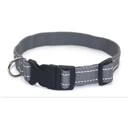 Нашийник для собак Zoo-hunt Неон капроновий світловідбиваючий ок 1,0 см 18-28 см сірий