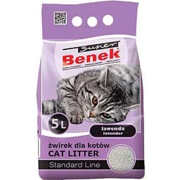 Бентонітовий наповнювач для котячого туалету Super Benek Standard Line Lavender 5 л