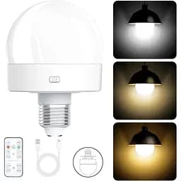 Лампочки з батарейним живленням, що перезаряджаються, 300LM E26 гвинтова (магнітна знімна) лампочка для ламп