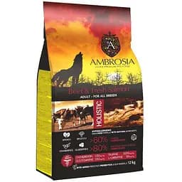 Корм сухий Ambrosia Grain Free Dog Adult Beef & Fresh Salmon для дорослих собак усіх порід з яловичиною та свіжим лососем 12 кг