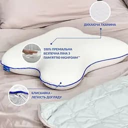 Подушка ортопедична MEMORY FOAM ТМ IDEIA 58х50х12см МЕТЕЛИК 8-35537 - мініатюра 3