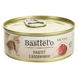 Влажный корм для котов Basttet'o Silver паштет из говядины 85 г