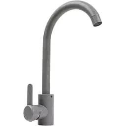 Смеситель кухонный Platinum 7990 NEST поворотный однорычажный из нержавеющей стали серый металлик