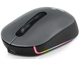 Миша REAL-EL RM-470W Rechargeable Wireless, Black, бездротова, Type-C, BT, RGB, оптична, 2400 dpi, 3 кнопки
