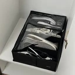 Текстильний кофр ORGANIZE для зберігання речей та взуття зі з'ємними перетинками 50*35*14 см (чорний)