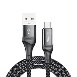 Кабель Brevia USB to Type-C 2,4А 1 м, черный box (56100BUCC1)