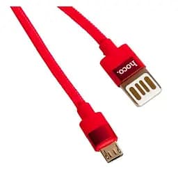 Кабель USB на microUSB Hoco U55 Outstanding двусторонний 120 см красный