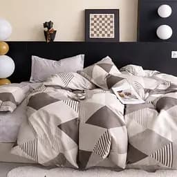 Комплект постельного белья Турция Семейка 100% хлопок Наволочки 70х70см два пододеяльника Дима Комплект с компаньоном Геометрия