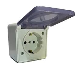 Розетка вологозахищена з/з 1-а з кришкою Lumano AQUA 16А IP44