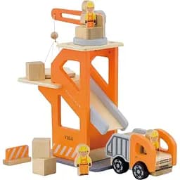 Дерев'яний набір Viga Toys Підйомний кран і самоскид (51616)