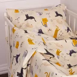 Наволочка MirSon Бязь 20-0021 Cats 40х40 см бежева (2200010264913)