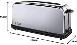 Тостер Chester 1000Вт, довгі слоти, метал, сріблястий Russell Hobbs kuh0014879 - мініатюра 7
