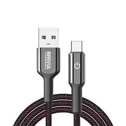 Кабель Brevia USB to Type-C 2,4А 1,2 м, черный box (54120BUCC1)