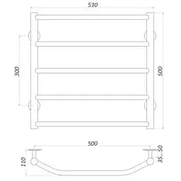 Рушникосушарка UNIO LT W 500-500-5 Драбинка Трапеція (20643) - мініатюра 4