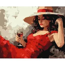 Картина за номерами Ideyka Дівчина в капелюсі 40x50 см (KHO8358)