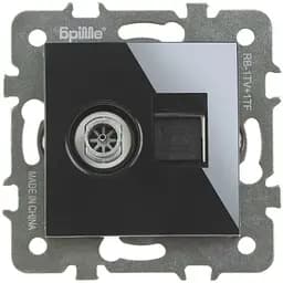 Розетка Brille RB-1TV + 1TF чорна (42-026)