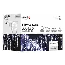 Гирлянда Chomik Бахрома 300 LED холодный белый 12 м (LED9850)