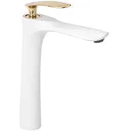 Смеситель для умывальника Rea Orbit высокий белый/золото REA-B2053 Белый