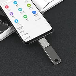 Адаптер перехідник Borofone BV2 MicroUSB to USB 3.0 F сріблястий - мініатюра 2