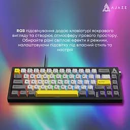 Механічна клавіатура Ajazz AK650 Moon Yellow Switch Black USB-C (AK650-MY-GWY) - мініатюра 12