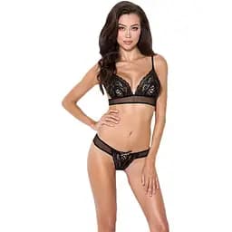 Комплект білизни Passion ERZA Set black L/XL