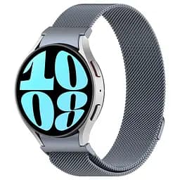 Ремінець для Samsung Galaxy Watch 4 Classic 46mm - темно-сірий ширина кріплення 20мм металевий Watchbands Milanese Button (W42-7WB34331686) - мініатюра 2