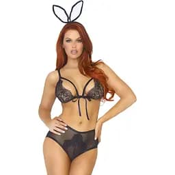 Костюм кролика Leg Avenue Bedroom Bunny, One Size, трусики з хвостиком, бюст та вушка