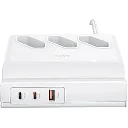 Зарядний пристрій Usams US-CC160 P1 65W Super Si Fast Charging USB Extension Socket white