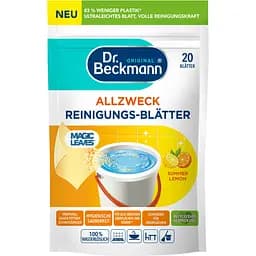 Розчинна серветка для прибирання Dr. Beckmann Magic Leaves Літній лимон 20 шт.