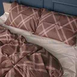 Комплект постільної білизни MirSon Сатин Brown Geometry 2x160x220 см (2200011123356) - мініатюра 2