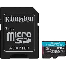Карта пам'яті Kingston microSDXC Canvas Go! Plus 128GB Class 10 UHS-I U3 V30 A2 + SD adapter SDCG4/128GB [141531]