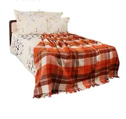 Плед вовняний Vladi Ельф 170х210 оранж-теракот-білий 2 (1101)