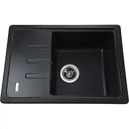 Гранітна мийка Globus Lux Mono чорний металік 620х435мм-А0001