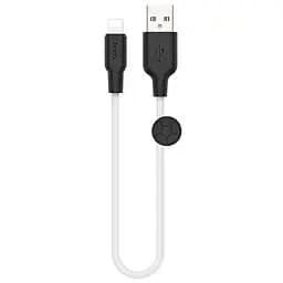 Кабель Hoco X21 Pisces Cable USB to Lightning 2,4A 0.25m Black - White