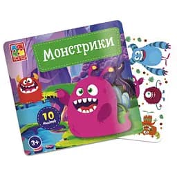 Набір для творчості "Монстрики" VT4206-52, 10 наліпок на планшетці - мініатюра 4