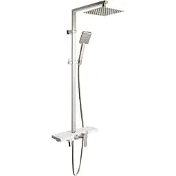 Душова система Rea Lucas хром з виливом та полицею REA-P0221, Хром