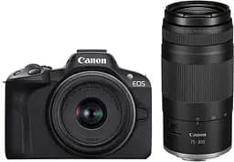 Цифровий фотоапарат Canon EOS R50 + RF-S 18-45 IS STM + RF 75-300 Black (5811C150BA)