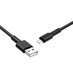 Кабель Borofone BX31 USB to iP 2.4A 1 м silicone TPE connectors чорний - мініатюра 3
