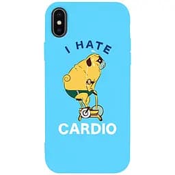 Чохол-накладка Toto Matt TPU 2 mm Print Case Apple iPhone X/XS #5 Hate Cardio Sky Blue