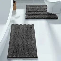 Набір 2 шт ультрам'яких шенілових килимків для ванної Aquarius 50х80 см та 50х60 см з вирізом - Графіт
