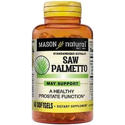 Со Пальметто екстракт Mason Natural Saw Palmetto Здоров'я Простати 60 гелевих капсул